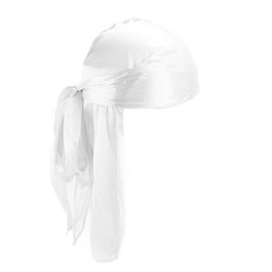 durag blanc en soie